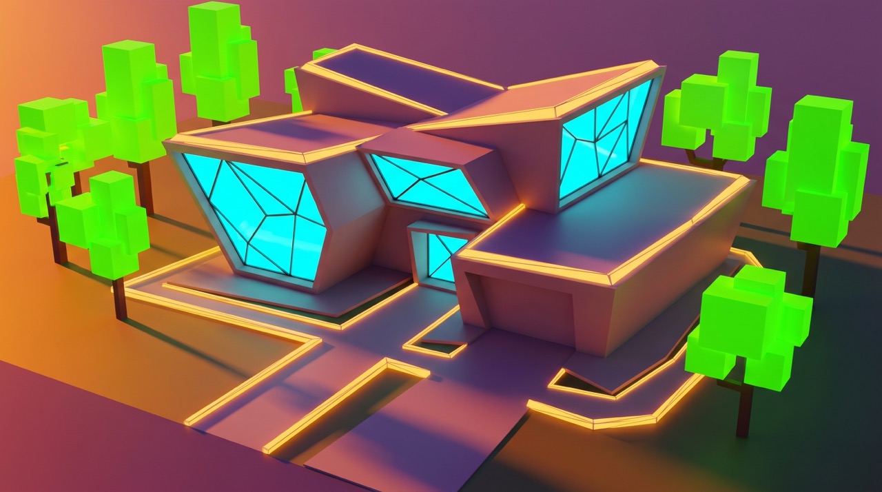 Low Poly Architectural Scene
